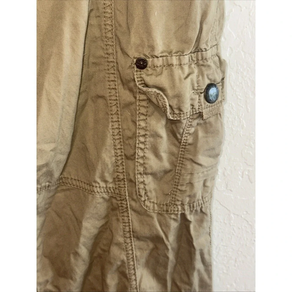 UNION BAY Womens Lightweight Cargo Pants Sz 17 M Brown Drawstring Tactical C21